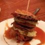 Mille feuilles d'aubergines tampura et brandade de morue