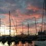 Coucher de soleil sur la Marina à Papeete
