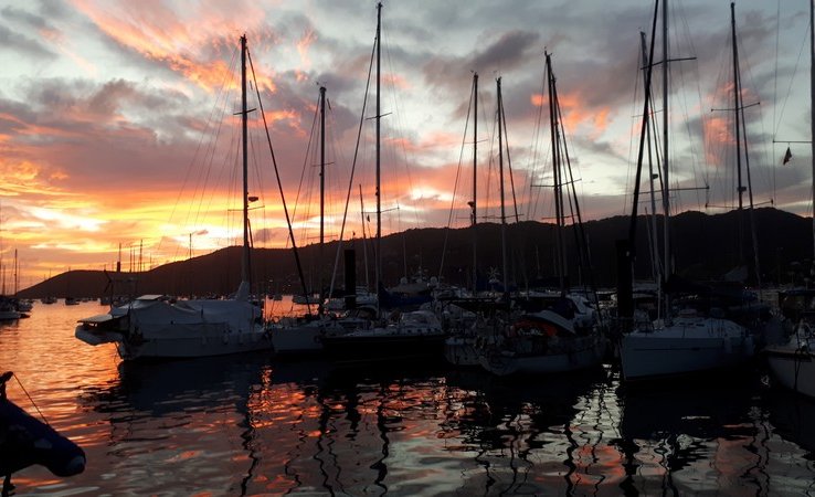 Coucher de soleil sur la Marina du Marin