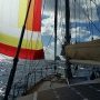 Sous spi, au loin le rocher du diamant